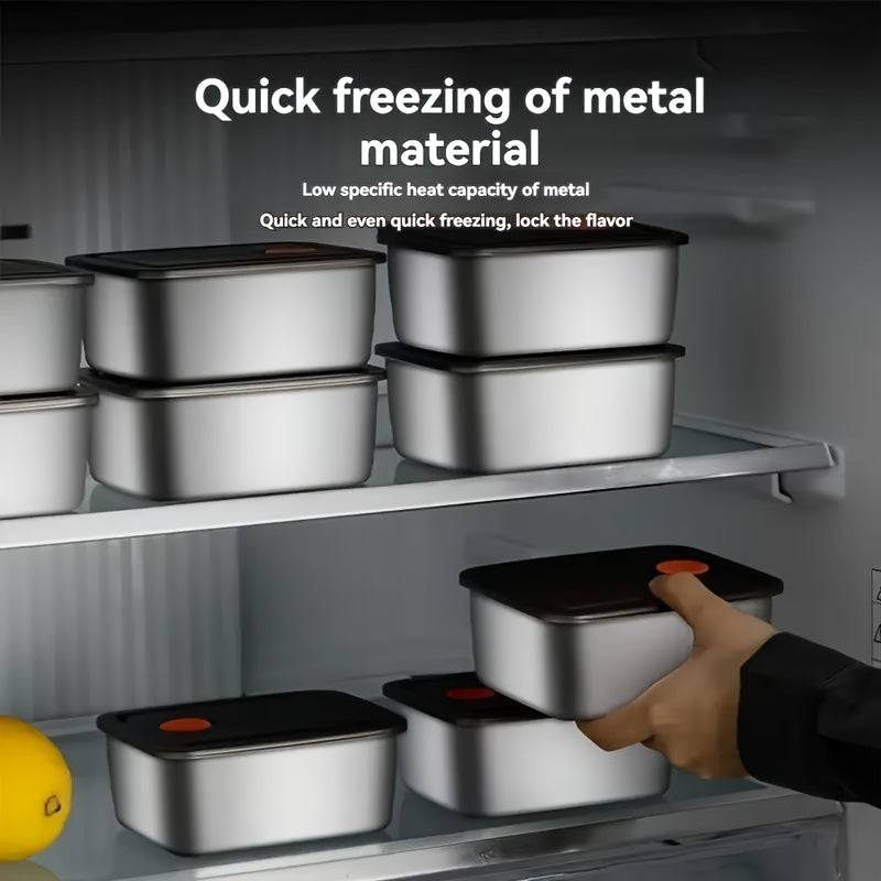 Stainless Steel Food Storage Containers Set, Airtight Seal Freshness Preserving Lunch Boxes, Microwave & Dishwasher Safe, for Meal Prep Bowls