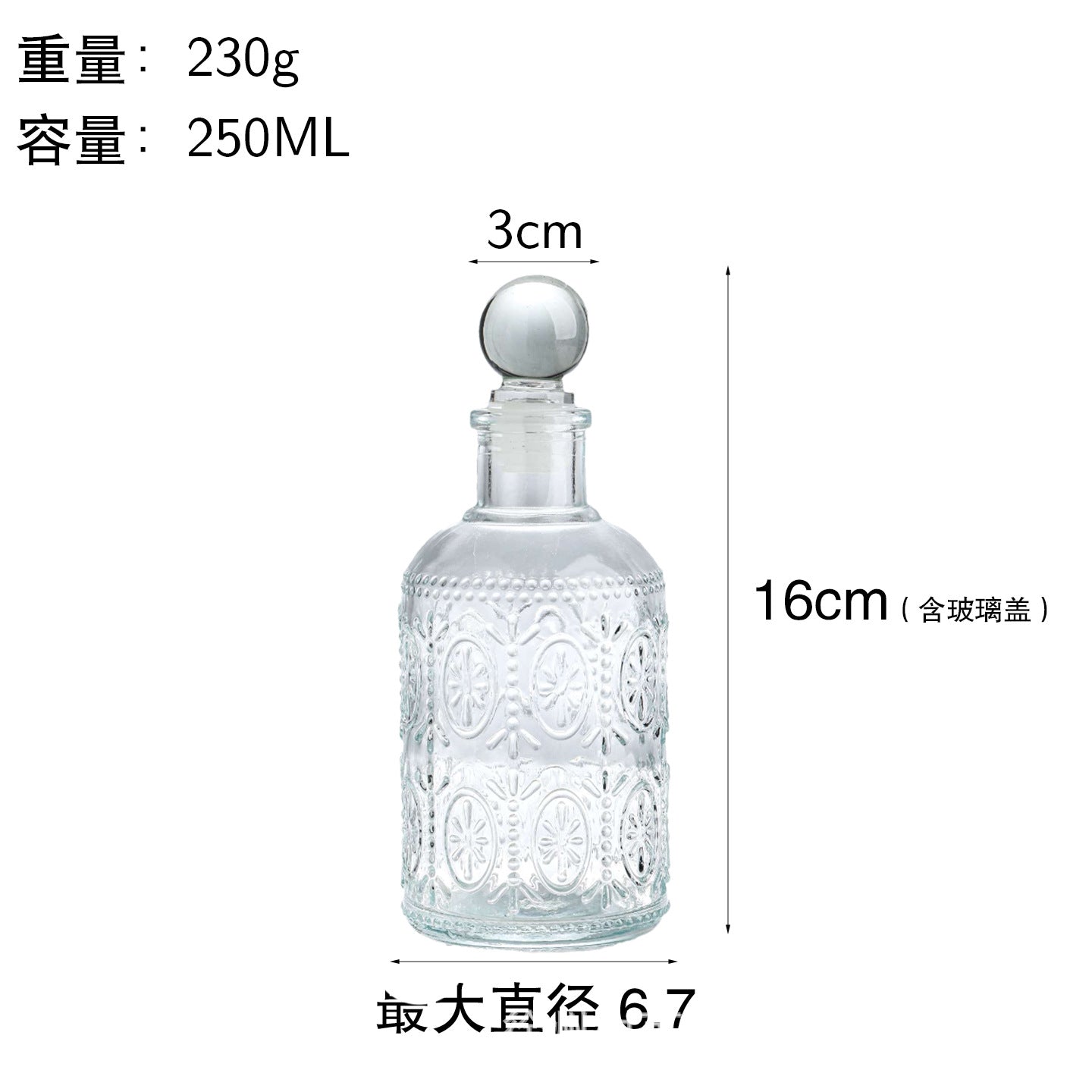 Premium Glass Bottle with a Narrow Opening, Ideal for Wine Pouring And Aromatherapy Decoration