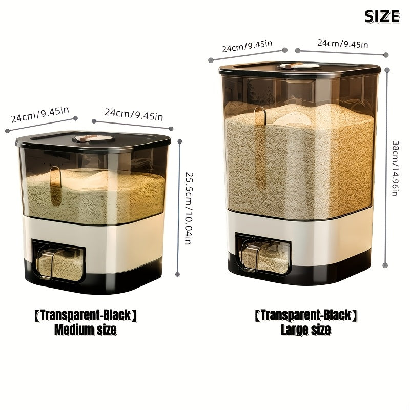 Airtight Rice & Grain Storage Dispenser with Lids, Large-Capacity Kitchen Pantry Canisters, Ideal for Grains, Rice, Flour & Sugar