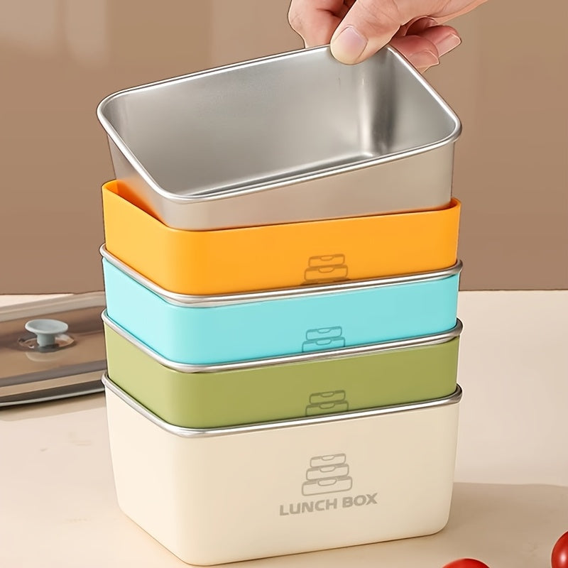 Stainless Steel Food Storage Containers with Clip-on Lids, Microwave & Dishwasher Safe - 4pcs Set for Fruits, Vegetables, Dumplings, Meat, Eggs, Ginger, Garlic, Onion | Reusable, Multipurpose, Leakproof Lunch Boxes for Home and Kitchen Use