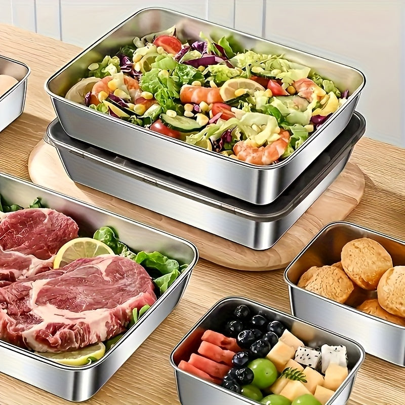 Stainless Steel Food Storage Containers Set, Airtight Seal Freshness Preserving Lunch Boxes, Microwave & Dishwasher Safe, for Meal Prep Bowls