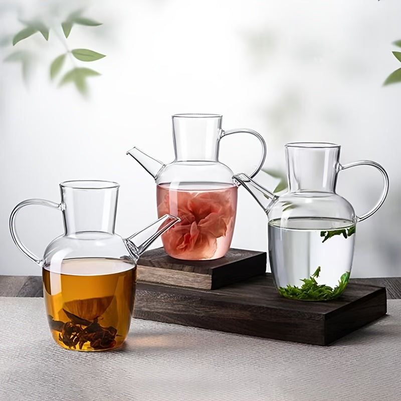 Imitation Song Dynasty Glass Teapot, Large Capacity Chinese-Style Water Infuser Green Teapot, High Borosilicate Glass Teapot for Brewing Tea, Flower Tea and Fruit Tea, Coffee Pot, Wine Pot, Suitable for Open Flame