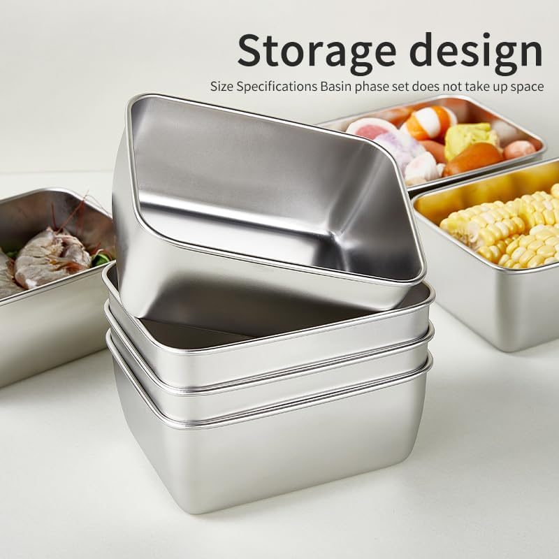 Set of 10 Stainless Steel Snack Boxes, Each 16Oz, Featuring Easy-Open, Leak-Proof Lids. These Stackable Metal Lunch Containers Are Perfect for Daycare, School, And Travel
