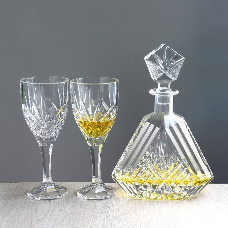 Modern Minimalist Glass Decanter Whiskey Liquor Bottle Creative Ornament Stem Glass, Whiskey