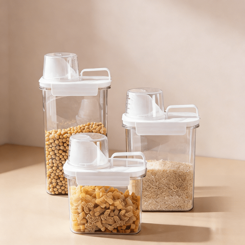 The Wide-Mouth Design of The Grain Jar Makes It Easy to Scoop Out Contents with Your Hand Or a Measuring Cup. It'S Difficult to Retrieve Grains from The Corners of a Narrow-Mouth Jar. This Design Allows for Easy Access to The Ingredients at The Bott