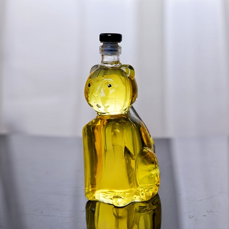 Cat-Shaped Glass Bottle\u002FHandcrafted High Borosilicate Glass\u002FSitting Cat Design with Round Head, Upright Ears, Curved Tail\u002FVivid Three-Dimensional Details\u002FBlack Cap Seals Freshness