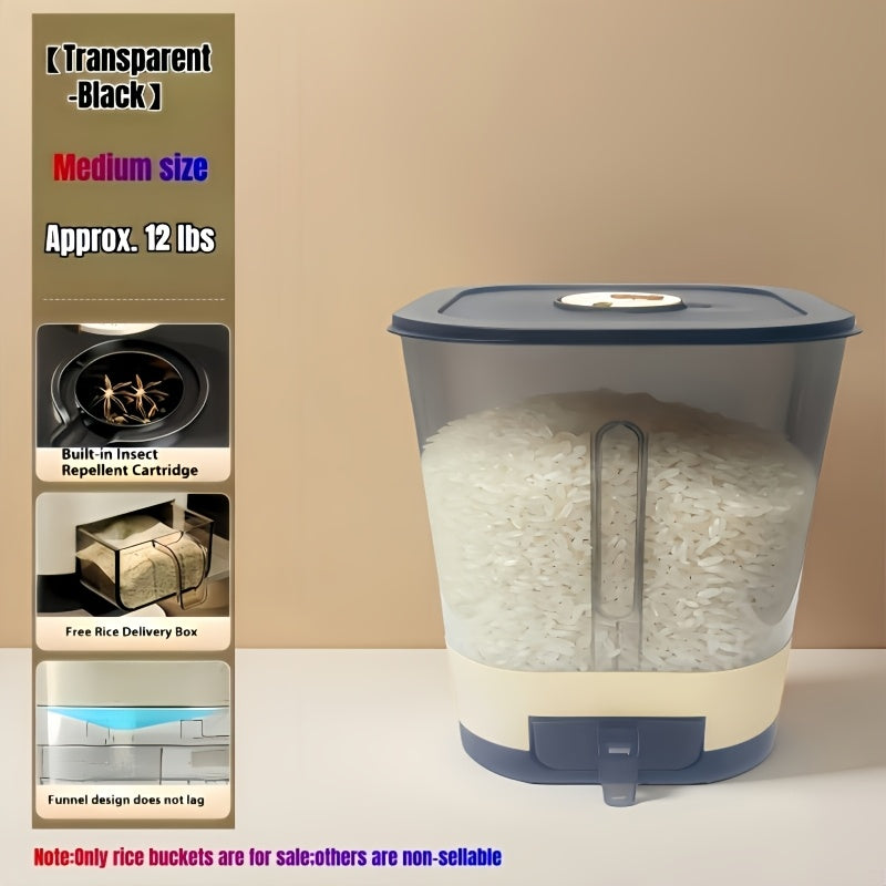 Airtight Rice & Grain Storage Dispenser with Lids, Large-Capacity Kitchen Pantry Canisters, Ideal for Grains, Rice, Flour & Sugar