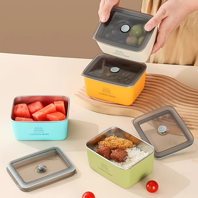 Stainless Steel Food Storage Containers with Clip-on Lids, Microwave & Dishwasher Safe - 4pcs Set for Fruits, Vegetables, Dumplings, Meat, Eggs, Ginger, Garlic, Onion | Reusable, Multipurpose, Leakproof Lunch Boxes for Home and Kitchen Use