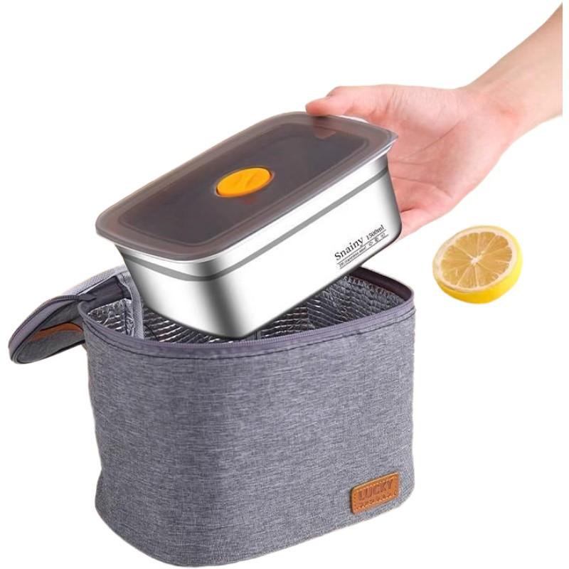 1pc Square Magnetic Lid Stainless Steel Food Container with Microwave-Safe Design | Multi-Purpose Storage for Refrigerator, Freezer & Lunch Use