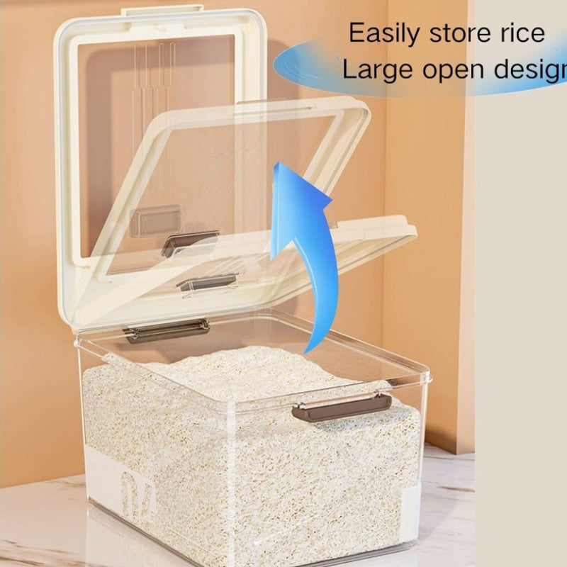 Set of Airtight Containers for Food Storage, with a Total Capacity of 50 Pounds (20 Pounds + 30 Pounds), Large Plastic Containers Made of PP with Lids, Ideal for Storing Rice, Flour, And Grains, Sold in a Pack of Two