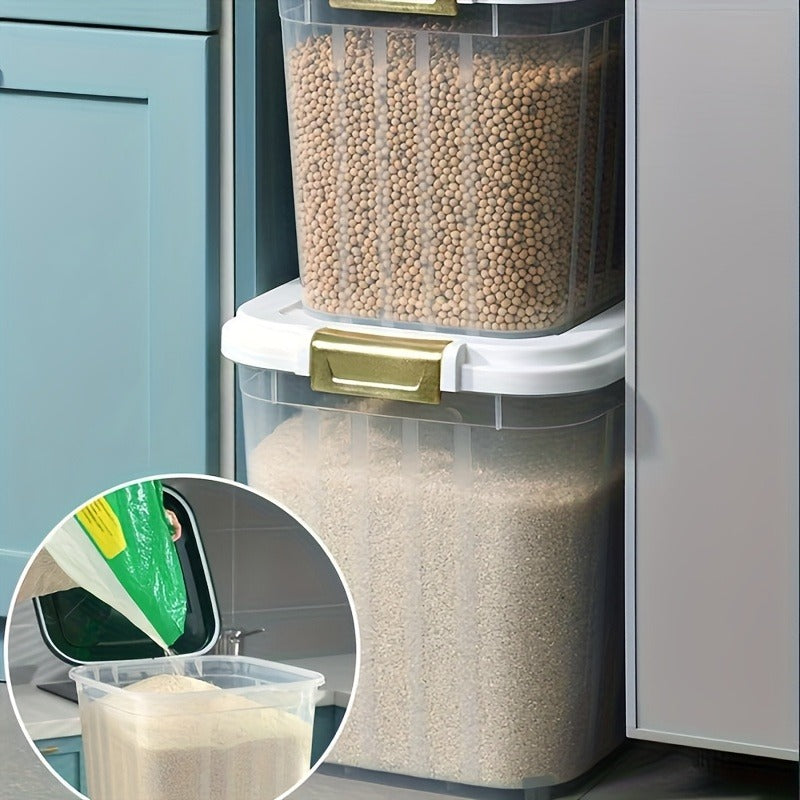 51pcs Large Sealed Grain Storage Container for Kitchen and Pet Food - Moisture-proof and Clear, Easy Access Lid