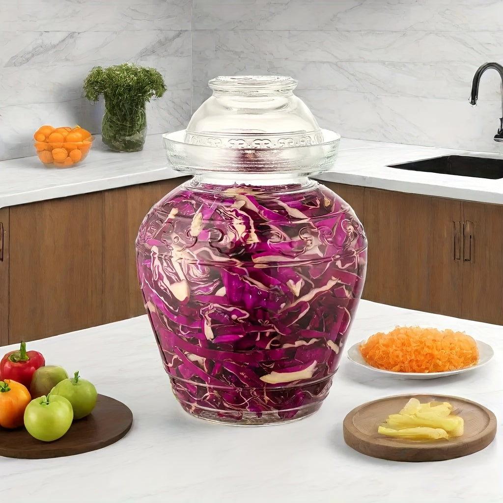 Glass Fermentation Jar 2500ml\u002F84.53oz Glass Pickle Jar Fermentation Jar | 1pc Traditional Fermenting Kit Crock With Water Seal Airlock Lid for Pickles, Kimchi, Sauerkraut, Wine Brewing, Kombucha