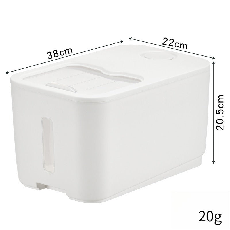 20LB Food Grade Airtight Rice Storage Container Sealed Moisture Insect Proof Cereal Grain Organizer Stackable Dry Food Kitchen Bin with Lock Lid Household Essential