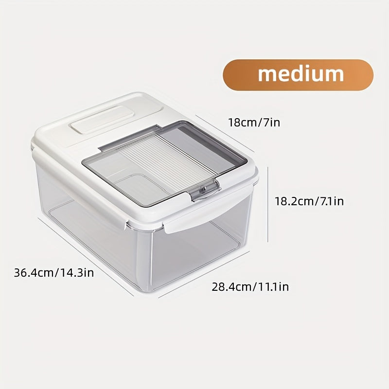 1 Magnetic Flip-lid Large Capacity Rice Bucket, Airtight Insect-proof Storage Container - Perfect for Kitchen Storage, Durable and Leak-proof Design for Cereals, Nuts, Flour and Rice, Portable, Space-saving Kitchen Storage Case