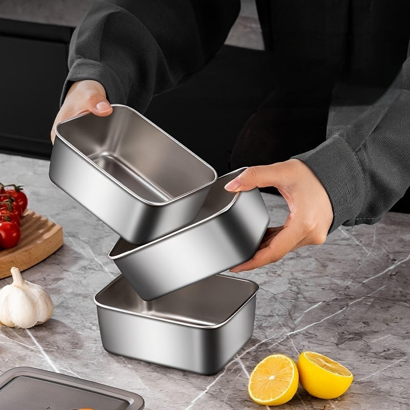 Stainless Steel Food Storage Containers Set, Airtight Seal Freshness Preserving Lunch Boxes, Microwave & Dishwasher Safe, for Meal Prep Bowls