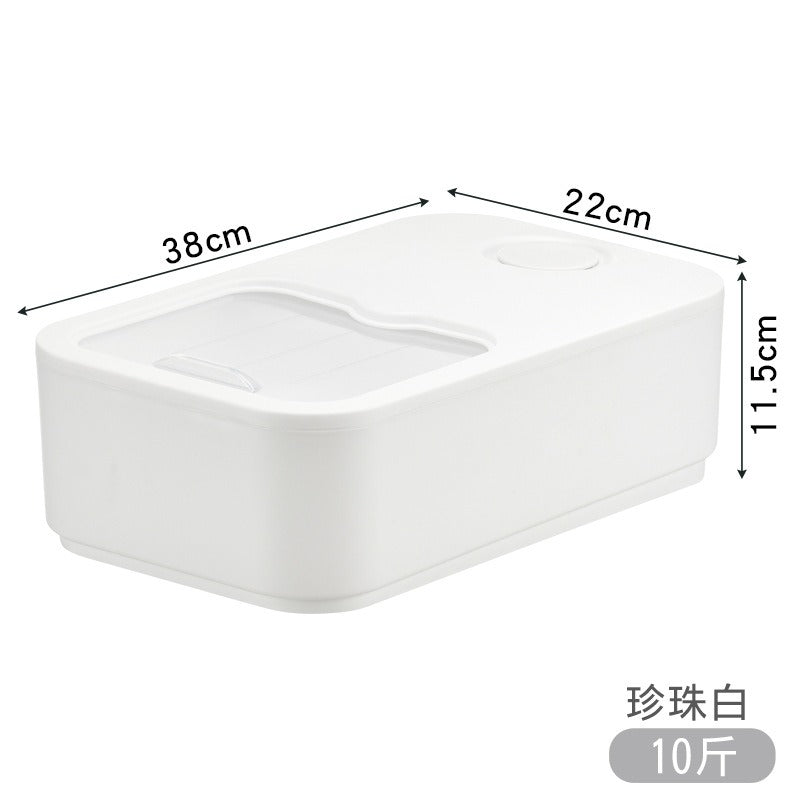 20LB Food Grade Airtight Rice Storage Container Sealed Moisture Insect Proof Cereal Grain Organizer Stackable Dry Food Kitchen Bin with Lock Lid Household Essential