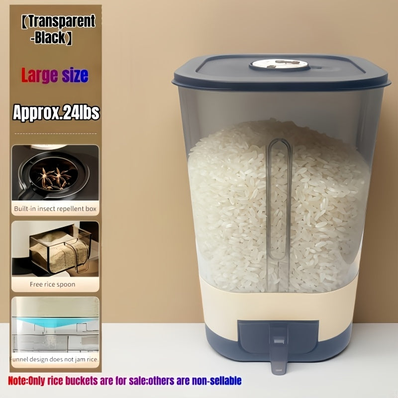 Airtight Rice & Grain Storage Dispenser with Lids, Large-Capacity Kitchen Pantry Canisters, Ideal for Grains, Rice, Flour & Sugar