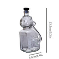 Cat-Shaped Glass Bottle\u002FHandcrafted High Borosilicate Glass\u002FSitting Cat Design with Round Head, Upright Ears, Curved Tail\u002FVivid Three-Dimensional Details\u002FBlack Cap Seals Freshness