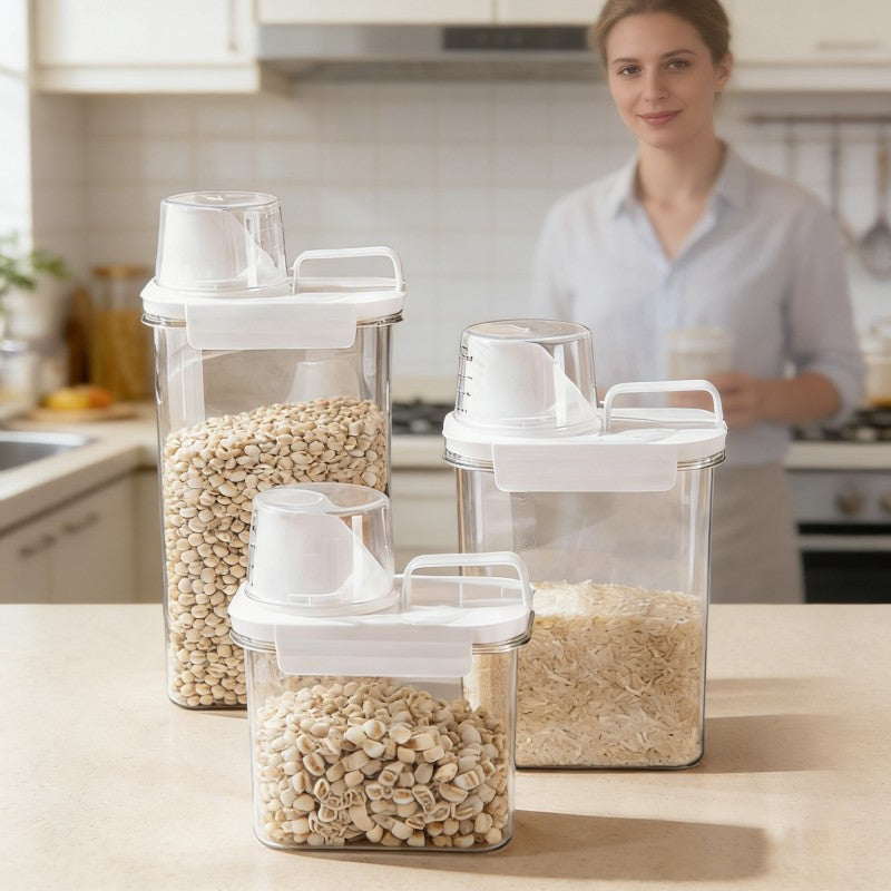 The Wide-Mouth Design of The Grain Jar Makes It Easy to Scoop Out Contents with Your Hand Or a Measuring Cup. It'S Difficult to Retrieve Grains from The Corners of a Narrow-Mouth Jar. This Design Allows for Easy Access to The Ingredients at The Bott