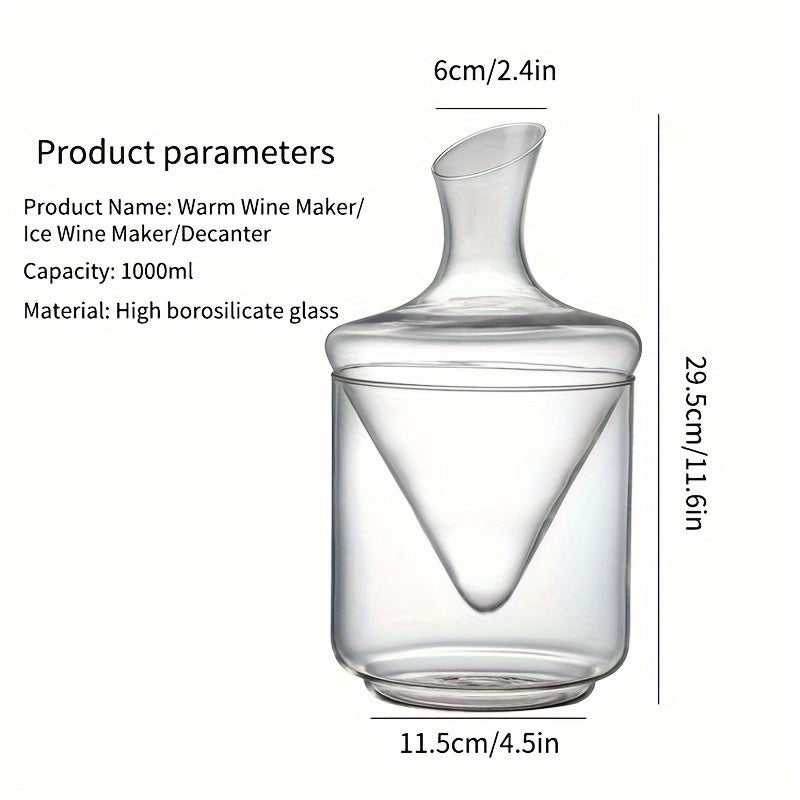 1pc Rapid Wine Decanter, Red Wine Aerator, Household Glass Waterfall-Style Slanted Mouth Wine Decanter with Ice Bucket