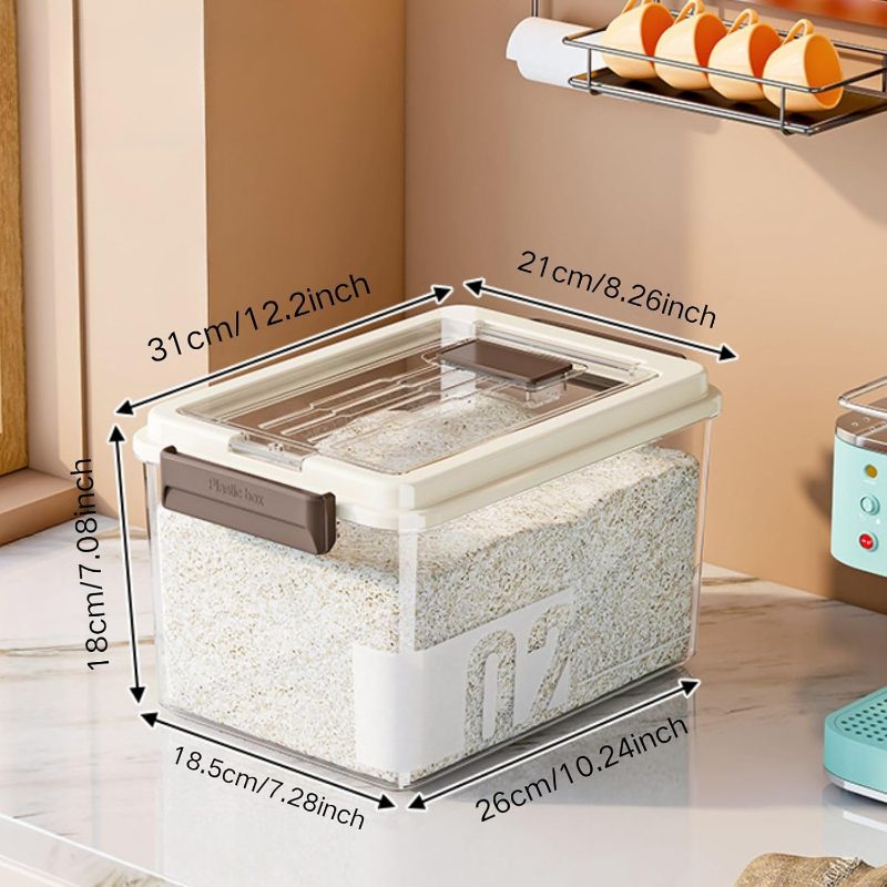 Set of Airtight Containers for Food Storage, with a Total Capacity of 50 Pounds (20 Pounds + 30 Pounds), Large Plastic Containers Made of PP with Lids, Ideal for Storing Rice, Flour, And Grains, Sold in a Pack of Two