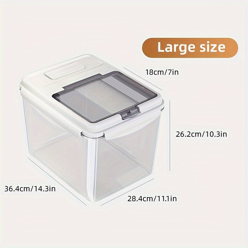 1 Magnetic Flip-lid Large Capacity Rice Bucket, Airtight Insect-proof Storage Container - Perfect for Kitchen Storage, Durable and Leak-proof Design for Cereals, Nuts, Flour and Rice, Portable, Space-saving Kitchen Storage Case