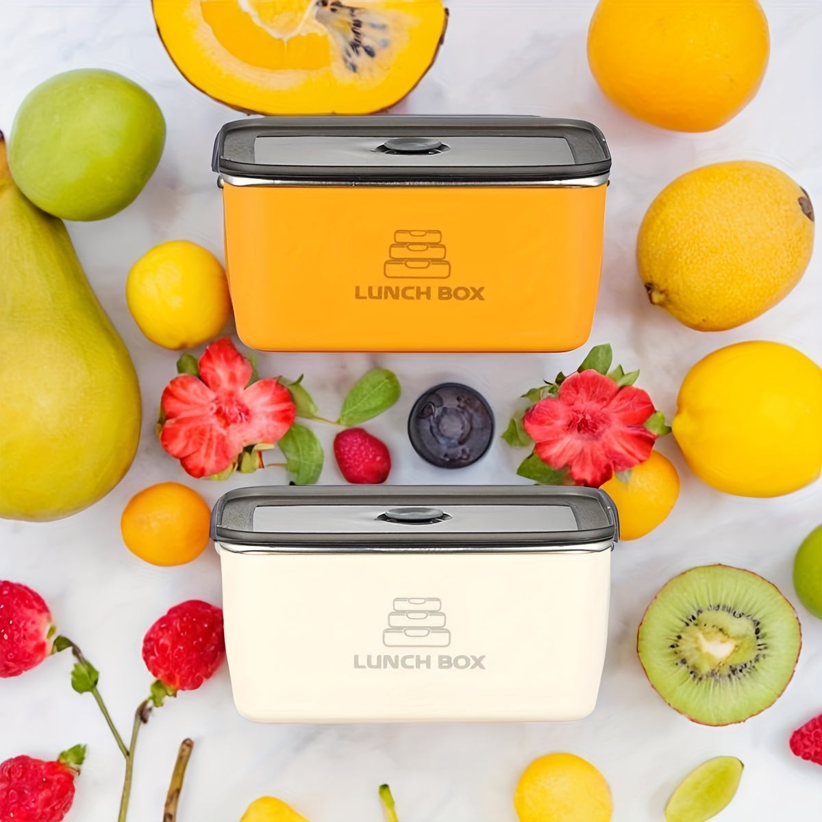 Stainless Steel Food Storage Containers with Clip-on Lids, Microwave & Dishwasher Safe - 4pcs Set for Fruits, Vegetables, Dumplings, Meat, Eggs, Ginger, Garlic, Onion | Reusable, Multipurpose, Leakproof Lunch Boxes for Home and Kitchen Use