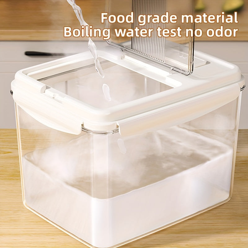 1 Magnetic Flip-lid Large Capacity Rice Bucket, Airtight Insect-proof Storage Container - Perfect for Kitchen Storage, Durable and Leak-proof Design for Cereals, Nuts, Flour and Rice, Portable, Space-saving Kitchen Storage Case