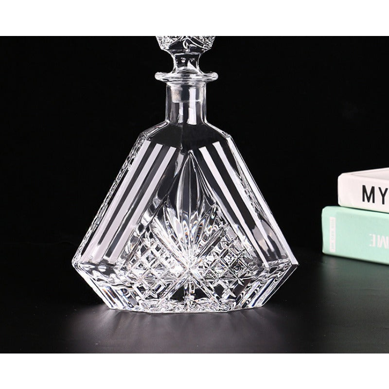 Modern Minimalist Glass Decanter Whiskey Liquor Bottle Creative Ornament Stem Glass, Whiskey