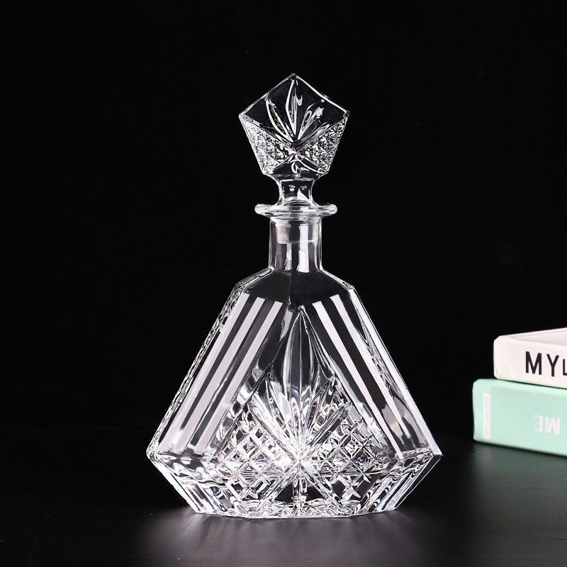 Modern Minimalist Glass Decanter Whiskey Liquor Bottle Creative Ornament Stem Glass, Whiskey