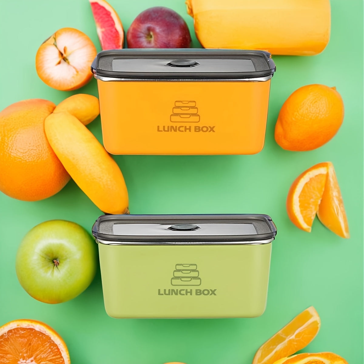 Stainless Steel Food Storage Containers with Clip-on Lids, Microwave & Dishwasher Safe - 4pcs Set for Fruits, Vegetables, Dumplings, Meat, Eggs, Ginger, Garlic, Onion | Reusable, Multipurpose, Leakproof Lunch Boxes for Home and Kitchen Use