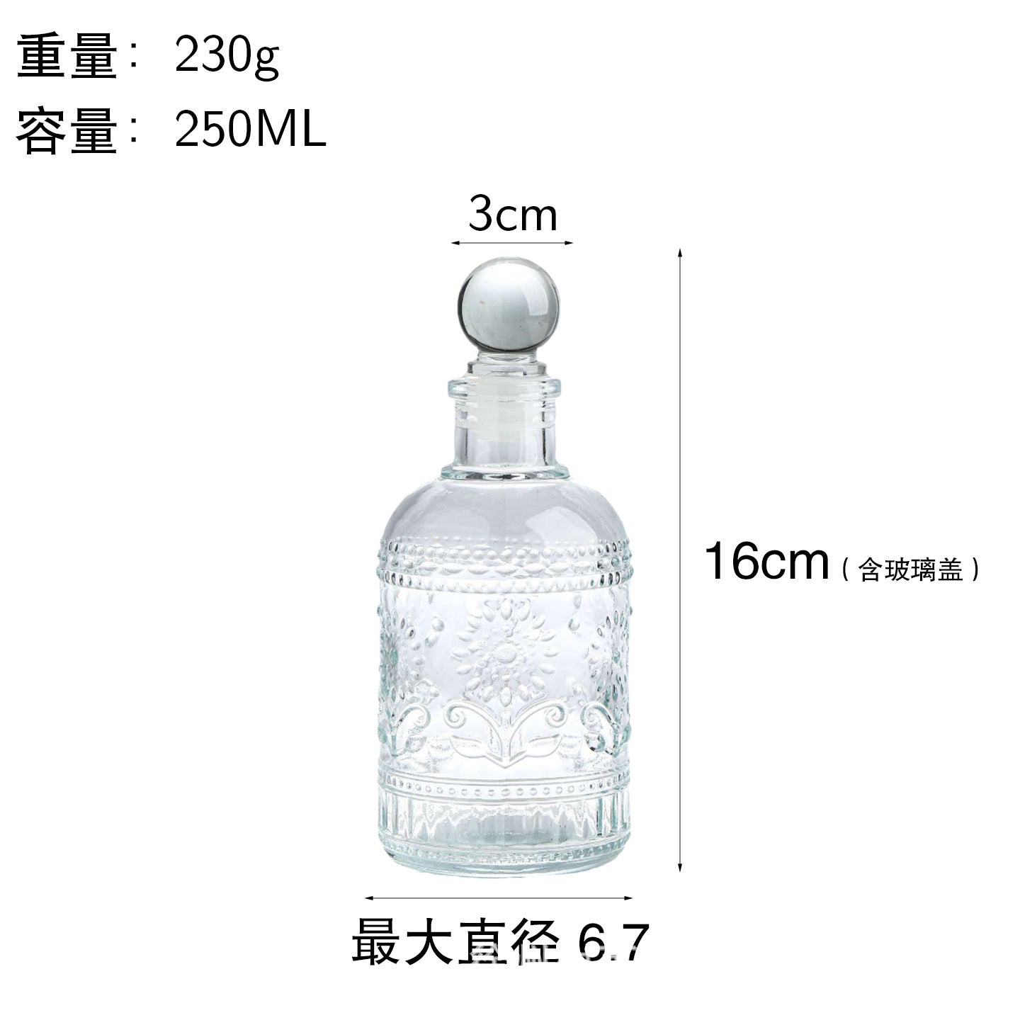 Premium Glass Bottle with a Narrow Opening, Ideal for Wine Pouring And Aromatherapy Decoration