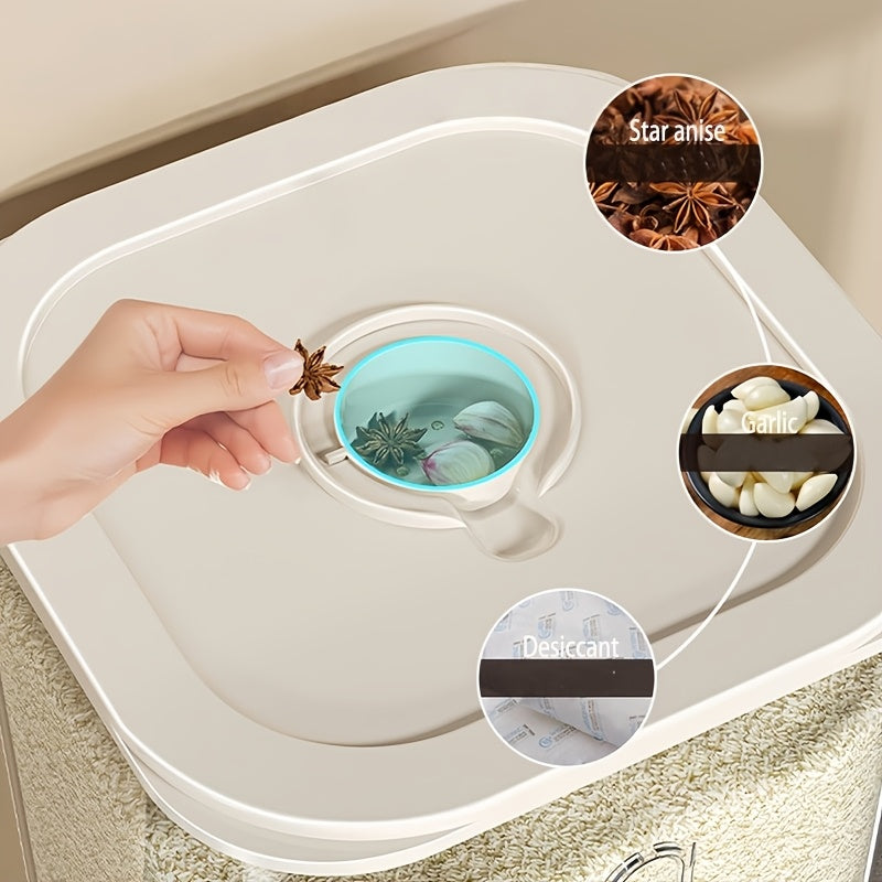 Large Airtight Container for Storing Rice, Flour, Cereal, Sugar, And Other Dry Foods with a Push-Button Grain Dispenser