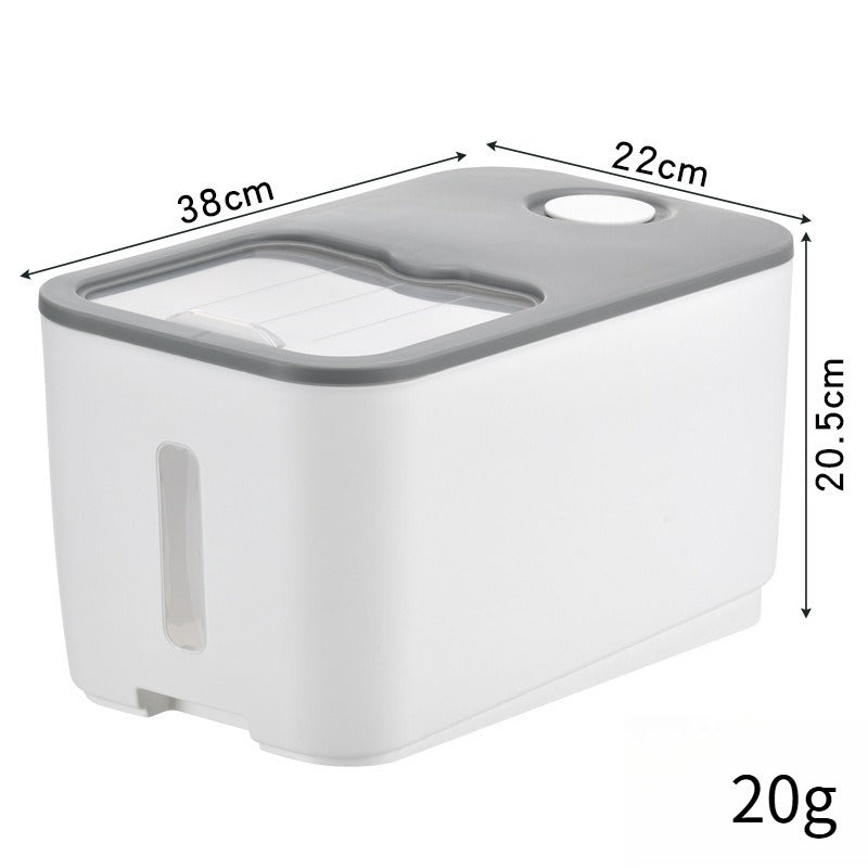 20LB Food Grade Airtight Rice Storage Container Sealed Moisture Insect Proof Cereal Grain Organizer Stackable Dry Food Kitchen Bin with Lock Lid Household Essential