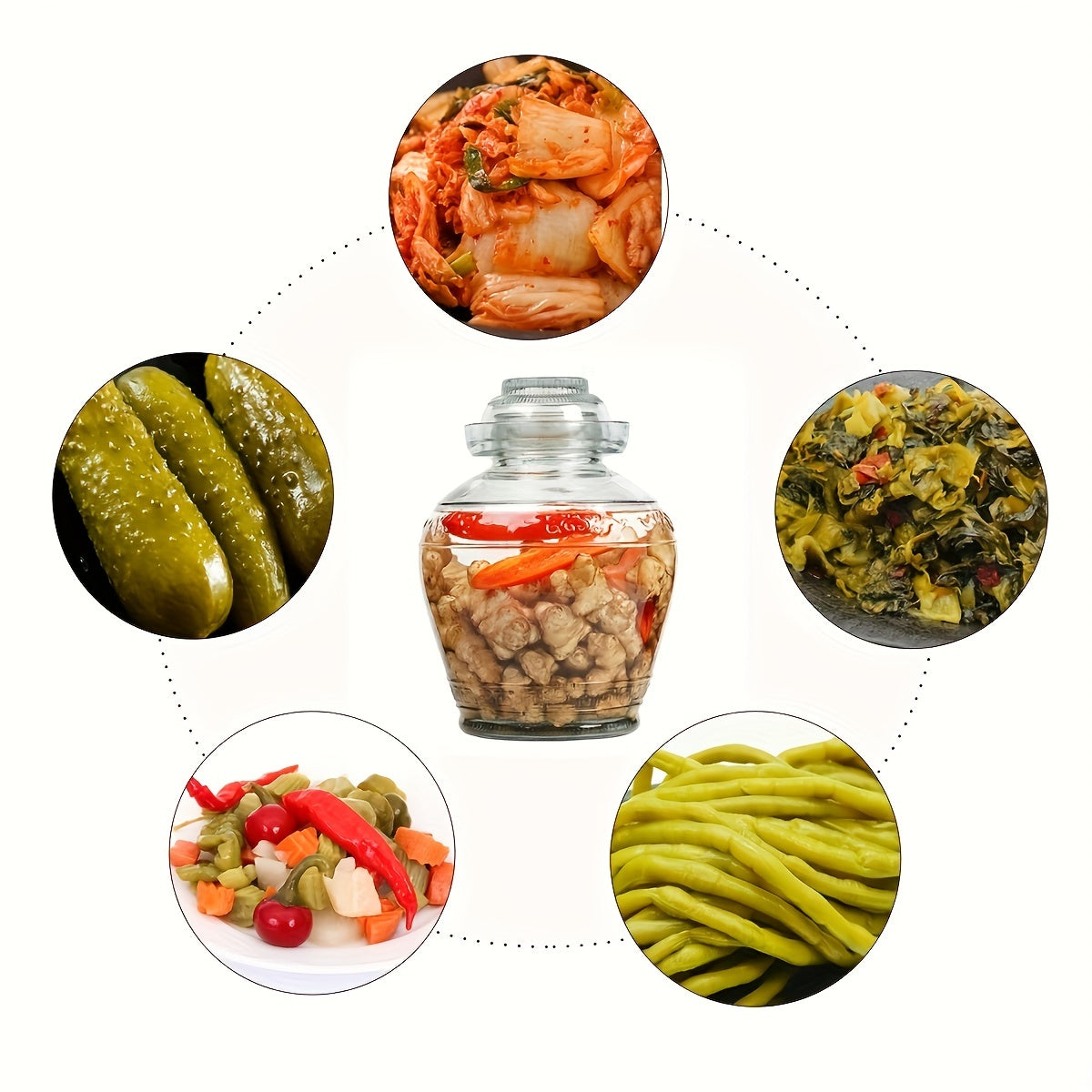 Glass Fermentation Jar 2500ml\u002F84.53oz Glass Pickle Jar Fermentation Jar | 1pc Traditional Fermenting Kit Crock With Water Seal Airlock Lid for Pickles, Kimchi, Sauerkraut, Wine Brewing, Kombucha