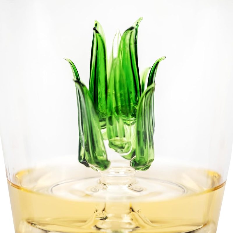 Tequila Decanter Tequila Glasses Set with Agave Decanter and 6 Agave Shot Glass with Stand, Gifts Tequila Lovers, 750ml Bottle, 3oz Shot Glass Party Decorations Cinco De Mayo (Agave)