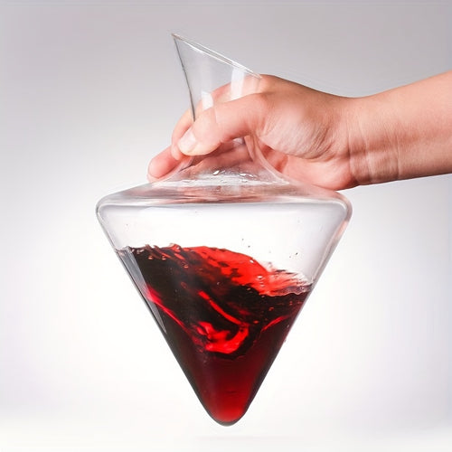 1pc Rapid Wine Decanter, Red Wine Aerator, Household Glass Waterfall-Style Slanted Mouth Wine Decanter with Ice Bucket