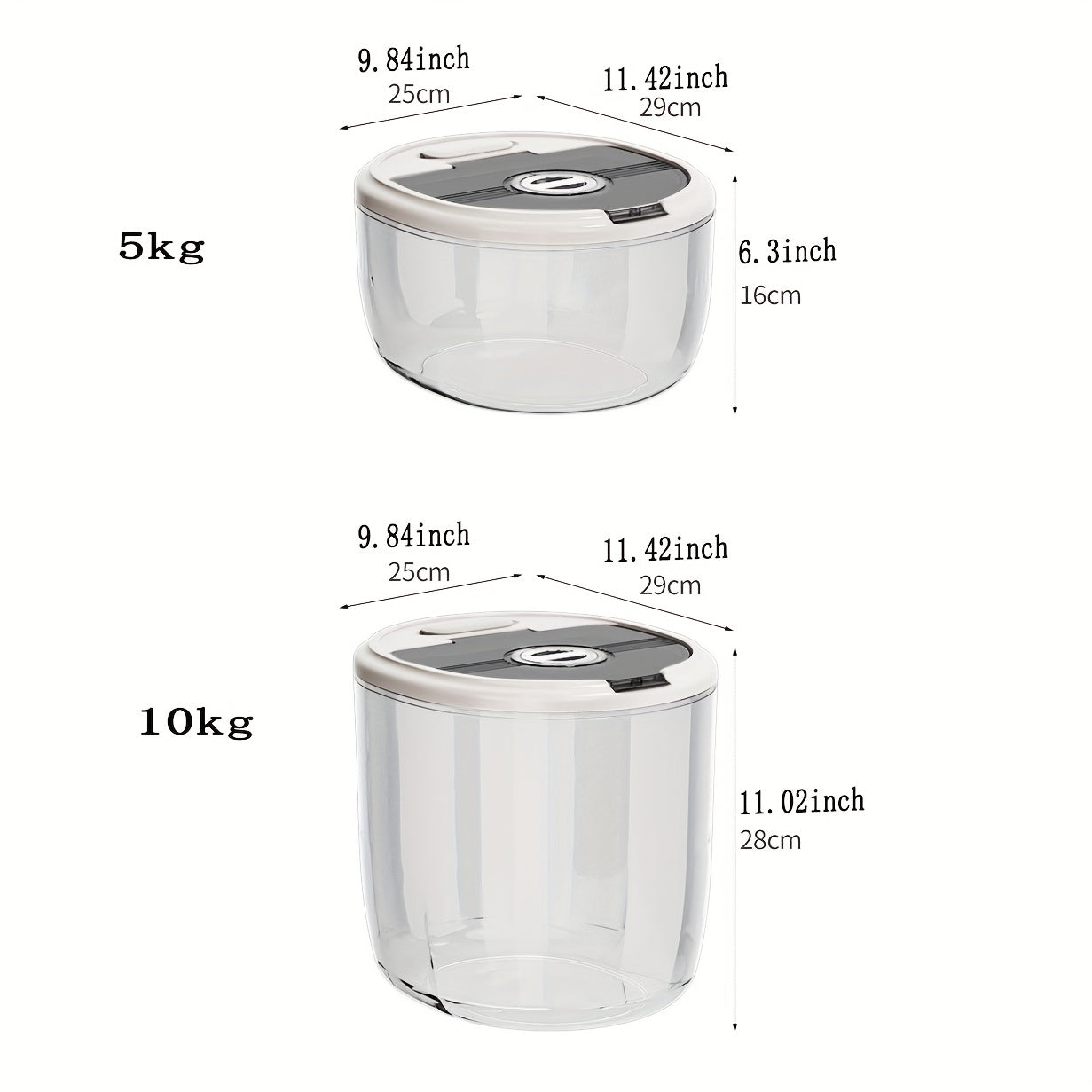 1pc Airtight Rice Dispenser with Date Tracker - Large Capacity, Moisture-Proof & Insect-Resistant Food Storage Container for Rice, Cereals, Grains, Flours - Reusable, Round Plastic Kitchen Organizer Rice Container Storage Rice Storage Container