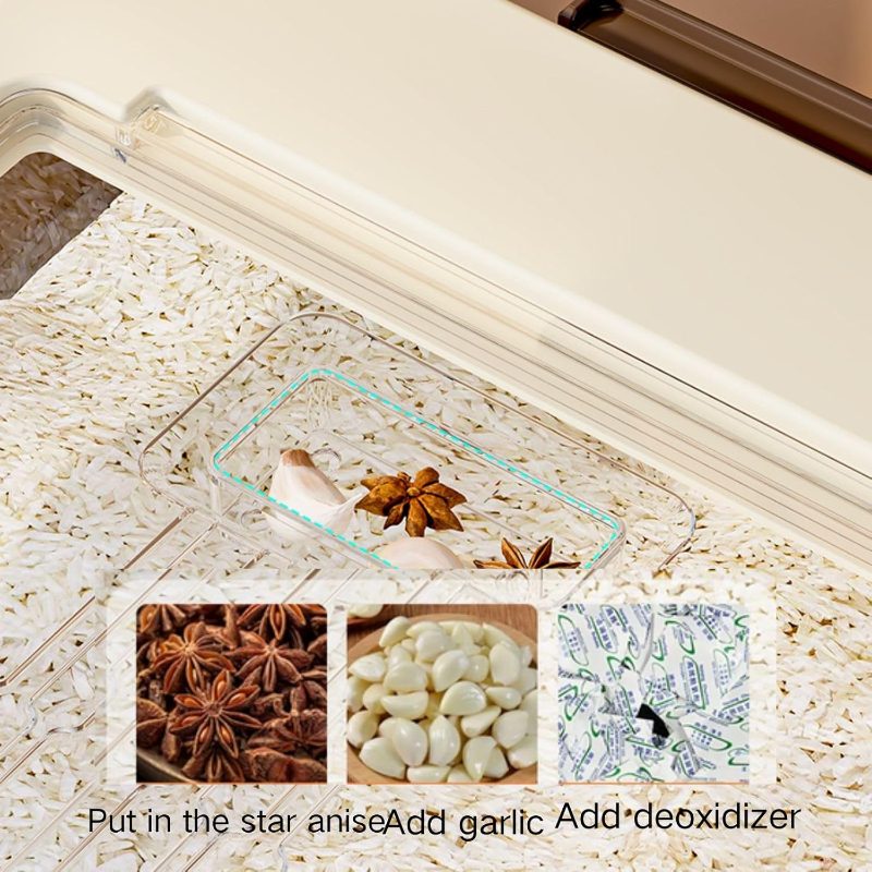 Set of Airtight Containers for Food Storage, with a Total Capacity of 50 Pounds (20 Pounds + 30 Pounds), Large Plastic Containers Made of PP with Lids, Ideal for Storing Rice, Flour, And Grains, Sold in a Pack of Two