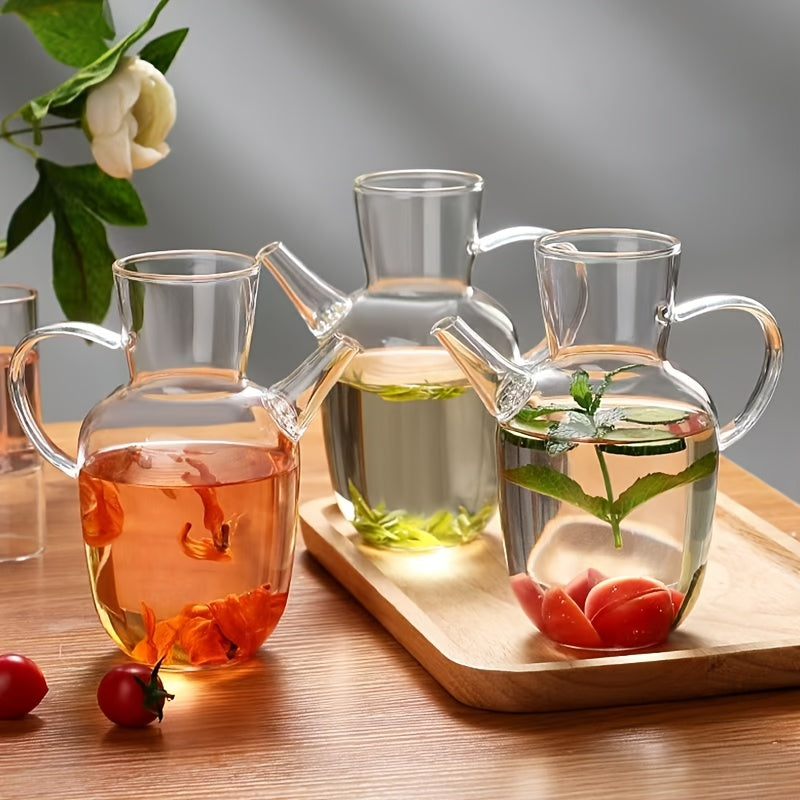 Imitation Song Dynasty Glass Teapot, Large Capacity Chinese-Style Water Infuser Green Teapot, High Borosilicate Glass Teapot for Brewing Tea, Flower Tea and Fruit Tea, Coffee Pot, Wine Pot, Suitable for Open Flame