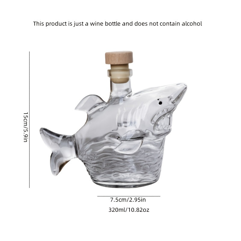 1pc 3D Shark-Shaped Glass Decanter & Splitter \u002F High Borosilicate Glass - Heat-Resistant, Smooth & Easy to Clean, Hand Wash Only \u002F Realistic Design Whiskey Bottle for Home Bar Decor, Perfect for Gatherings and Bars