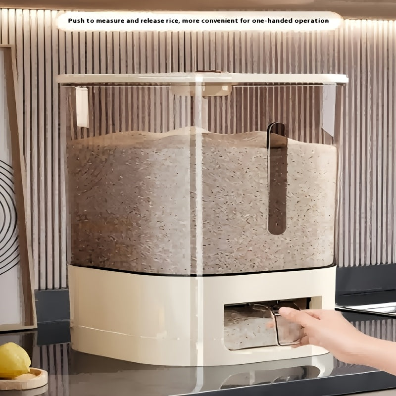 Airtight Rice & Grain Storage Dispenser with Lids, Large-Capacity Kitchen Pantry Canisters, Ideal for Grains, Rice, Flour & Sugar