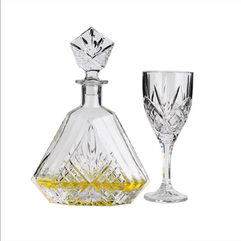 Modern Minimalist Glass Decanter Whiskey Liquor Bottle Creative Ornament Stem Glass, Whiskey