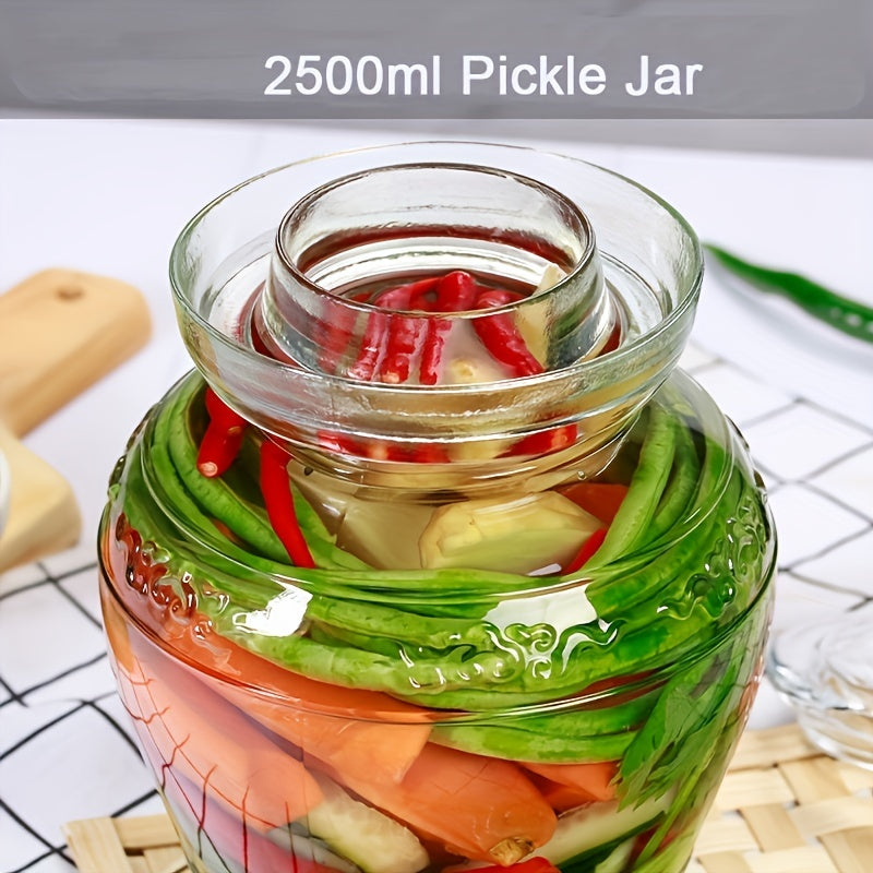 Glass Fermentation Jar 2500ml\u002F84.53oz Glass Pickle Jar Fermentation Jar | 1pc Traditional Fermenting Kit Crock With Water Seal Airlock Lid for Pickles, Kimchi, Sauerkraut, Wine Brewing, Kombucha