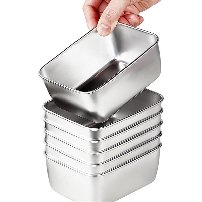 Set of 10 Stainless Steel Snack Boxes, Each 16Oz, Featuring Easy-Open, Leak-Proof Lids. These Stackable Metal Lunch Containers Are Perfect for Daycare, School, And Travel