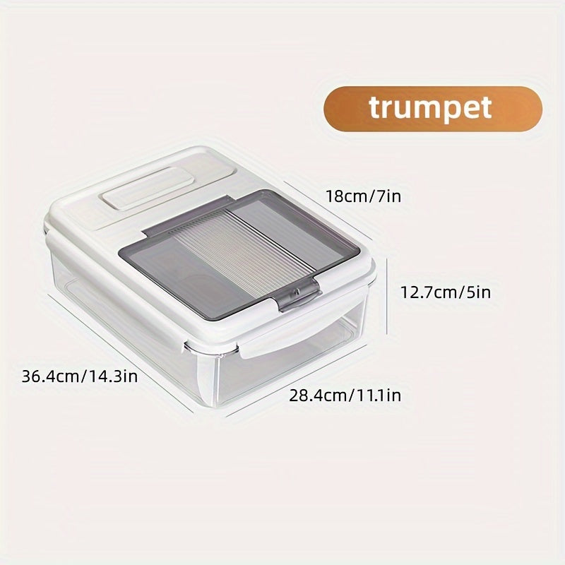 1 Magnetic Flip-lid Large Capacity Rice Bucket, Airtight Insect-proof Storage Container - Perfect for Kitchen Storage, Durable and Leak-proof Design for Cereals, Nuts, Flour and Rice, Portable, Space-saving Kitchen Storage Case