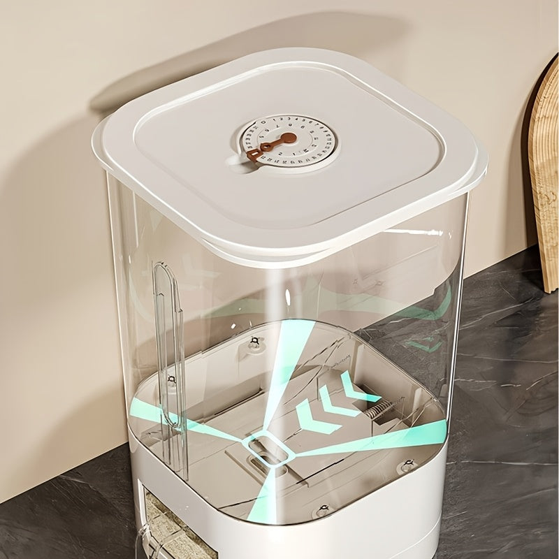 Large Airtight Container for Storing Rice, Flour, Cereal, Sugar, And Other Dry Foods with a Push-Button Grain Dispenser