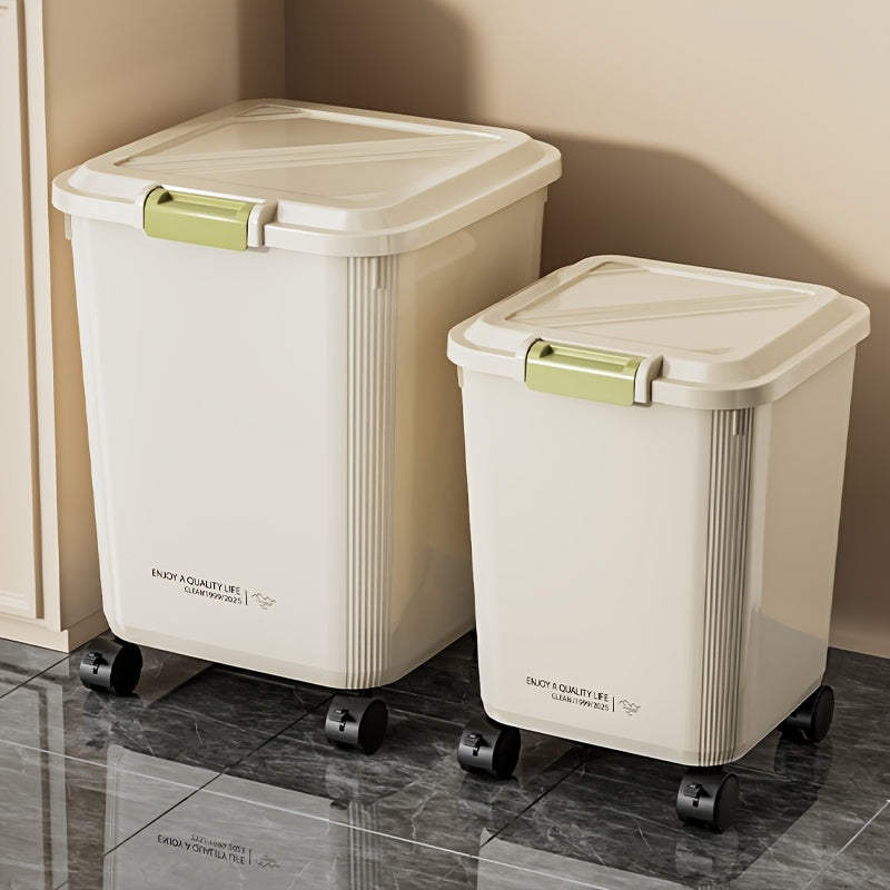 Versatile Rolling Rice & Grain Storage Container with Measuring Cup - 33L\u002F44L Capacity, Moisture-Proof & Insect-Resistant Seal - Ideal for Kitchen Organization - For Fall - Suitable for Home Cooks & Families