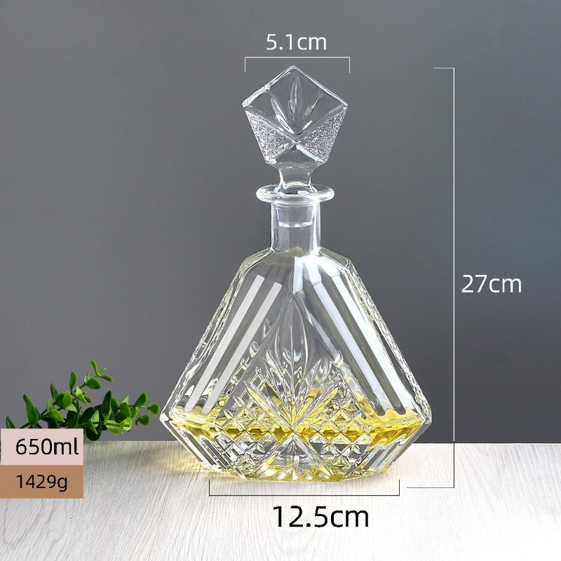 Modern Minimalist Glass Decanter Whiskey Liquor Bottle Creative Ornament Stem Glass, Whiskey