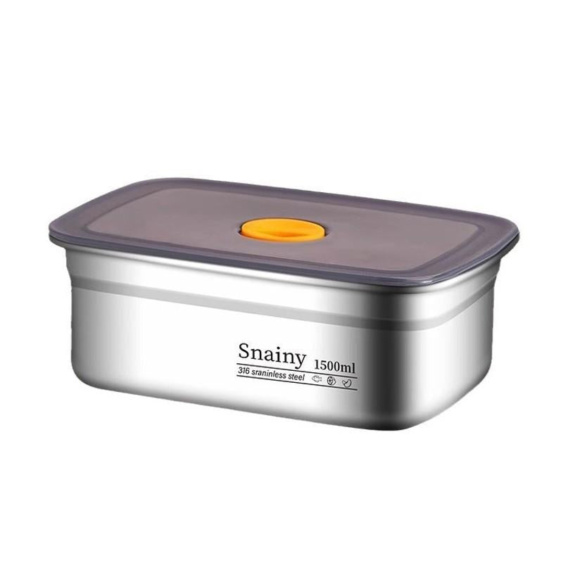 1pc Square Magnetic Lid Stainless Steel Food Container with Microwave-Safe Design | Multi-Purpose Storage for Refrigerator, Freezer & Lunch Use